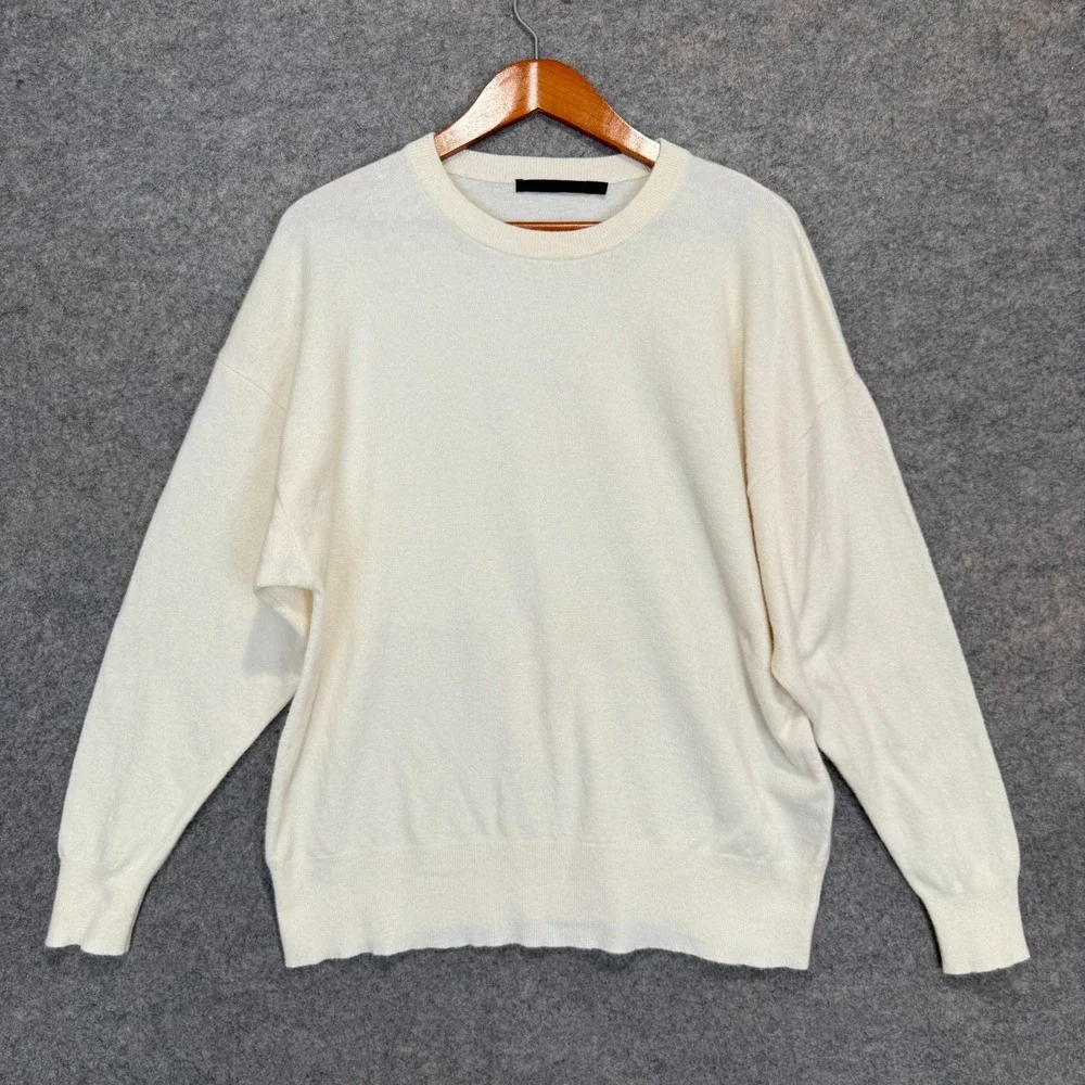 Jenni Kayne Cashmere Blend Oversized Tunic Sweater Womens XS Cream Knit Designer